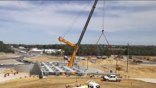 Wanneroo Road and Ocean Reef Road Bridge Beam Lift [upl. by Dailey698]