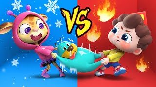 Hot vs Cold Challenge Song🥵🥶  Kids Songs  Funny Childrens Songs  Neos World  BabyBus [upl. by Martie]