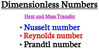 nusselt number reynolds number and prandtl number dimensionless numbers in heat transfer [upl. by Wagshul]