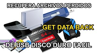 RECUPERA FACIL ARCHIVOS PERDIDOS  BORRADOS DE USB Y DISCOS DUROS  GETDATA BACK [upl. by Arezzini939]