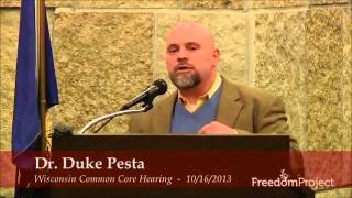 Dr Duke Pesta Testifies Against Common Core in Wisconsin  On Fire [upl. by Lednahc]