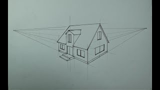 Architecture How To Draw Simple House in 2 Point Perspective 36 [upl. by Sorcim958]