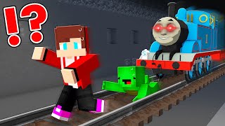 Mikey amp JJ found SECRET TUNNEL with Angry Thomas The Train Engine in Minecraft animations [upl. by Barayon]