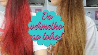 Do vermelho ao loiro SEM descolorir e ESTRAGAR  Out Color Leads Care [upl. by Roer]