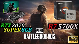 RYZEN 7 5700X  RTX 2070 SUPER 8GB  PUBG Competitive Settings 1080p [upl. by Denice]