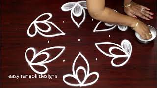 Amazing 7 x4 dots rangoli amp kolam designs  Easy creative rangoli muggulu [upl. by Woodcock265]