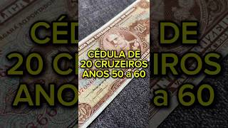 Cédula antiga de 20 cruzeiros década de 50 no Brasil cédulas moedas numismatica dinheiro antigo [upl. by Coshow559]