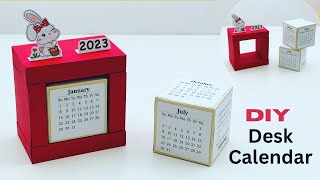 DIY MINI PAPER DESK CALENDAR 2023  DIY Calendar  Paper Craft  Calendar Making craft [upl. by Llerat]