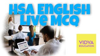 HSA English Live MCQs 1  Vidya Education hsaenglish [upl. by Lissi]