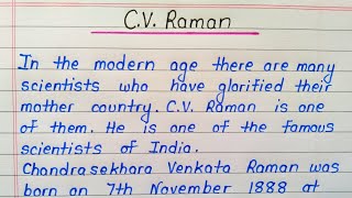 CV Raman essay in english  Short biography of CV Raman [upl. by Ribble]