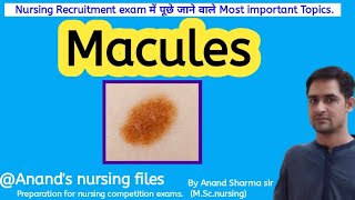 MaculesSkin lesion nursingrecruitment nursingquestionsandanswers lesion norcet nclexexam [upl. by Nailuj]