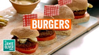 Jamie Olivers Homemade Burgers Recipes [upl. by Eimaral]