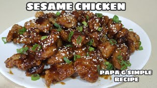 SESAME CHICKENRESTAURANT STYLEPAPA G SIMPLE RECIPE [upl. by Christina814]