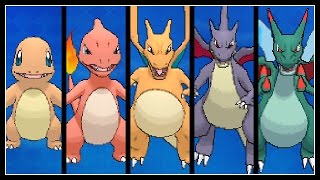 FULL CHARMANDER EVOLUTION TEAM Shiny Charmander Charmeleon Charizard Mega Charizard X and Y [upl. by Nivac]