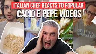 Italian Chef Reacts to Most Popular CACIO E PEPE VIDEOS [upl. by Harwilll882]