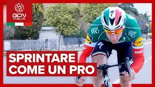 Elia Viviani vs GCN Italia  Sprintare come un Pro [upl. by Mall]