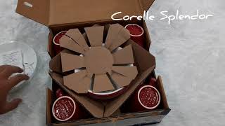 Unboxing Splendor Corelle 16pcs livingware [upl. by Ahsinaw]