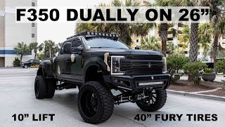 2019 Lifted Ford F350 Dually on 10quot lift on 26x14  Camo Wrapped Lifted Dually [upl. by Drahsir701]