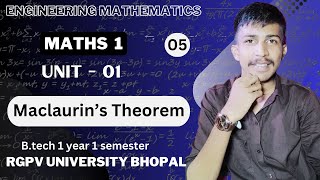 Maclaurins Theorem For One Variable  Btech 1 Year 1 Semester  RGPV UNIVERCITY BHOPAL [upl. by Michaella]