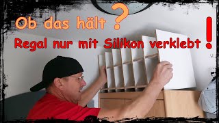 Die einfachste Art ein Regal zu bauen Kleben statt Bohren Nur mit Silikon verklebt günstig DIY [upl. by Bbor]