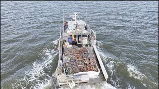 2024 Dungeness Crab Fishing Test Flight Inside Crab Boat bringing home Cages DJI Mavic 3 Pro [upl. by Eynenihc]