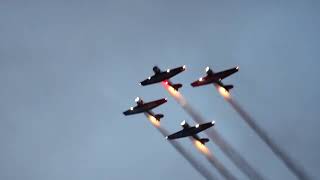 Aeroshell Aerobatic Team T6G Texans at the 2023 Greenwood Lake EveningNight Airshow [upl. by Meredithe]