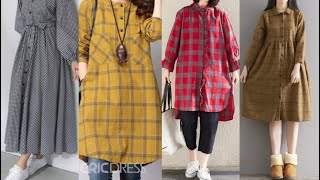 Latest check dresses for winter  beautiful designs of check shirts 2023 [upl. by Ricki258]