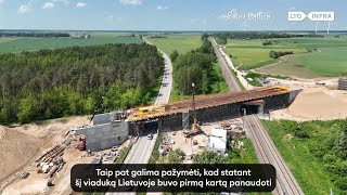 „Rail Baltica“ viadukas pirmąkart Lietuvoje panaudoti įspūdingo dydžio poliai [upl. by Annaj]