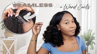 NEW Seamless ClipIns Install  Easy Wand Curls On Blown Out Natural Hair  BetterLength [upl. by Noryv]