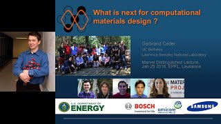 6 MDL  Gerbrand Ceder The Materials Genome and the transformation of mater science amp engineering [upl. by Boyden]