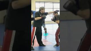 Basic punchkick blocking drill on padsboxing joelewis martialartist boxing kickboxing [upl. by Nyladam]