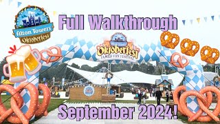 Alton Towers Oktoberfest  September 2024  Full Walkthrough Food Stalls  Merch And More [upl. by Anecuza818]