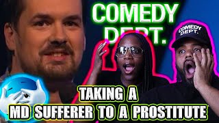 Jim Jefferies Taking A MD Sufferer To A Prostitute WTF BLACK COUPLE REACTS [upl. by Murphy]