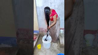 Long hair cleaning in fresh water 💆🏻‍♀️ shorts trending hairstyle haircare haircare youtube [upl. by Herman]