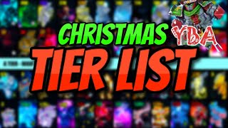 YBA NEW OFFICIAL YBA CHRISTMAS SKIN TRADING TIER LIST DECEMBER 2023 CHRISTMAS [upl. by Davine660]