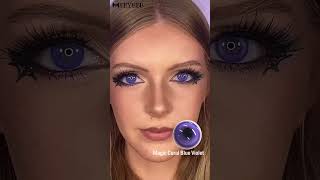 MYEYEBB Magic Coral Blue Violet Prescription Colored Contact Lenses Try On Haul colorcontactlenses [upl. by Nyrek346]