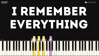 Zach Bryan  I Remember Everything  Easy Piano Tutorial [upl. by Nner]