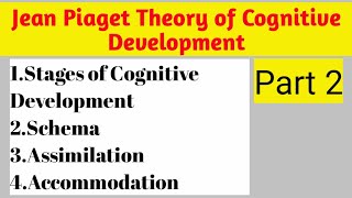 Jean Piaget Theory of Cognitive Development Part 2 Stages Schema Assimilation Accommodation [upl. by Joslyn]