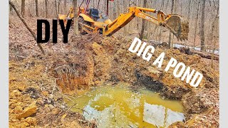 DIY Digging a Pond Case 580k Backhoe Part 1 [upl. by Suter]