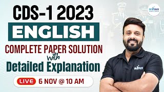 CDS Paper Solution 2023  CDS Previous Year Question Paper  CDS English Paper Solution  Tap2Crack [upl. by Ivor908]