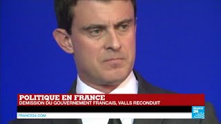 France  Manuel Valls présente la démission de son gouvernement [upl. by Salvidor]