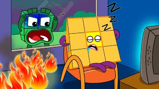 Wake Up Numberblocks 27 Cubes OMG NB 27s House is on Fire l Numberblocks fanmade coloring story [upl. by Nodnal]