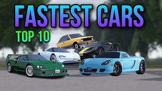 TOP 10 FASTEST CARS IN GREENVILLE Greenville Roblox [upl. by Olatha]