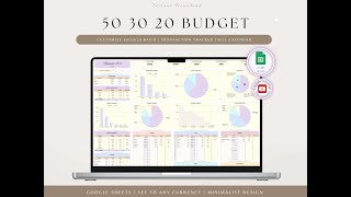 Monthly budget by budget rule google sheet template 50 30 20 monthly budget sheet [upl. by Bihas]