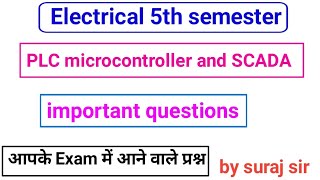 PLC microcontroller and SCADAimportant questions for BTE UP exam 5th semester electrical [upl. by Leonelle187]