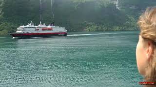 Norway Geiranger to Hellesylt by ferry  Norwegian Fjords  ep 29  travel video calatorie vlog [upl. by Eibor]