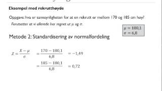 S2  54d  Normalfordeling utregning ved tabell [upl. by Willa]