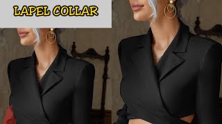 LAPEL COLLAR How to cut and sew a lapel collar easily  lapel pattern [upl. by Aime750]