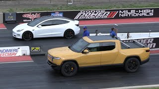 Tesla vs Rivian R1T allelectric pickup truck [upl. by Luiza]