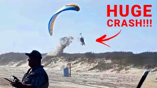 Paramotor WRECKS Into Sand Dune [upl. by Standush]